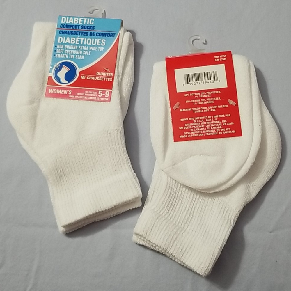 NEW 4 Pair Women's Diabetic Comfort Quarter Socks - Picture 9 of 11